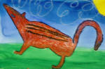 birthday girl chipmunk oil pastel watercolor resist